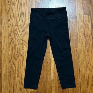 Athleta Girl High Rise Stash Your Treasures Capri Tight Black